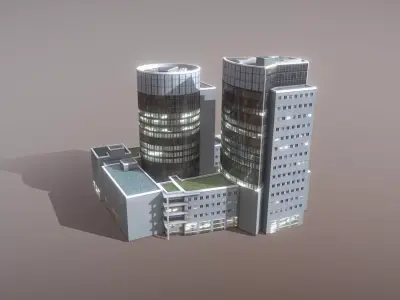 Building Frankfurt Buroturme Offenbach Low-poly 3D model