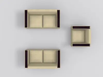 Modern sofa Low-poly 3D model 6