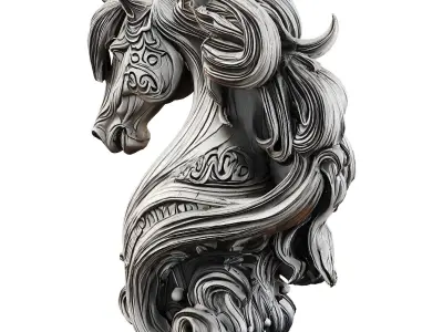  Horse statue Low-poly 3D model