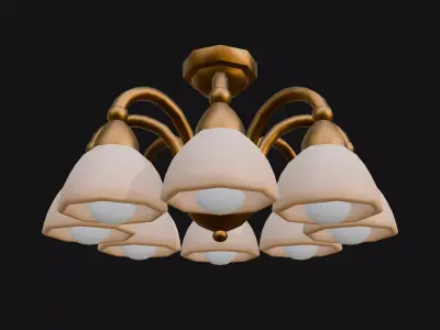 Cute Victoria Classic Chandelier 8 Light Low-poly 3D model
