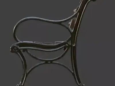 Urban Street Bench 3D Model Low-poly 3D model