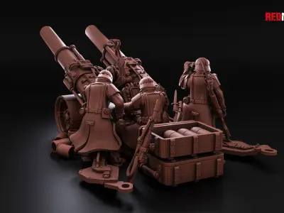 Field Gun and Heavy Laser Cannon - Death Division 3D print model