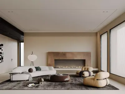 living room V-Ray Renderer 3D model buy