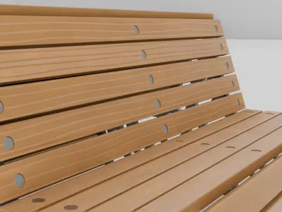 Outdoor Wooden Bench Tree shape patterns 16 Low-poly 3D model