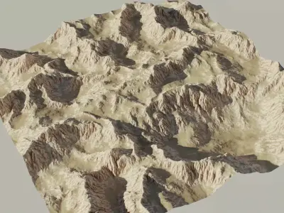 Mountains Realistic Terrain 4k PBR Landscape Low-poly 3D model purchase