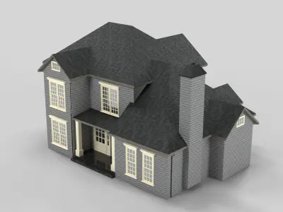 British House Design 13T2 Low-poly 3D model