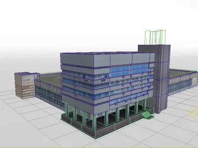 Administrative building Low-poly 3D model