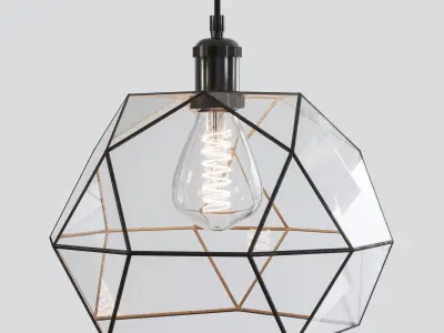 Pendant geometric glass light The Big Dome Free 3D model