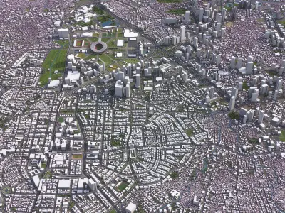Jakarta Selatan - 3D City Model Low-poly 3D model