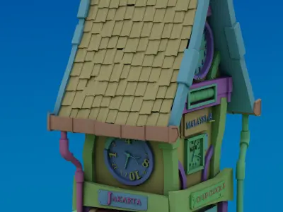 Stylized House  Free 3D model
