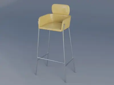 Lenox Velvet Bar and Counter Stools West Elm Low-poly 3D model