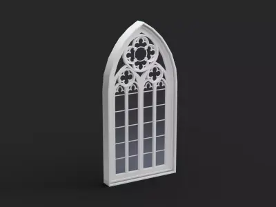 Gothic Window Low-poly 3D model