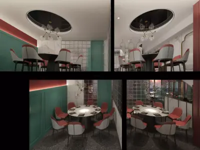 Restaurant Cafe Bar Pub Scene 3D model