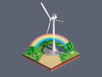 land 76A Low-poly 3D model