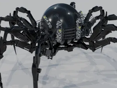Robot Spider Low-poly 3D model by strikq
