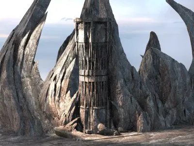 Persian desert Empress cliff  5 3D model