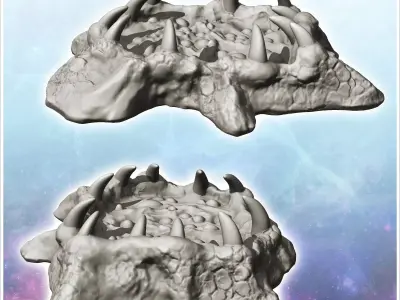 Acid puddle with alien creature with teeth 8 - Future Sci-Fi SF  3D print model