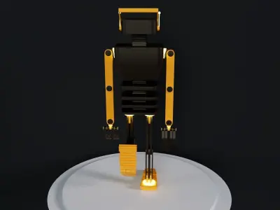 Abstract robot with glow elements 3D model