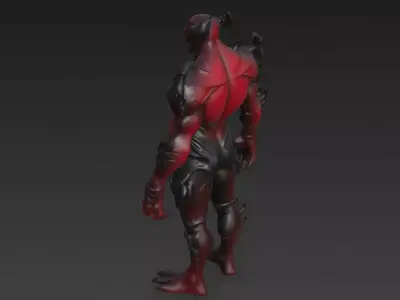 Red Humanoid Monster 3D Model 3D model buy