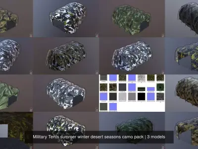 Military Tents summer winter desert seasons camo pack