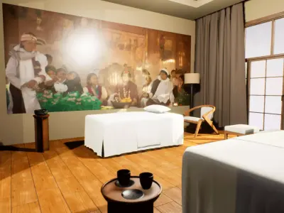 Spa - massage salon with pool 3D model