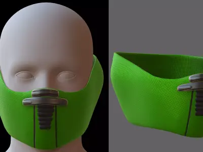 Gas mask helmet 3d model scifi Low-poly  Low-poly 3D model