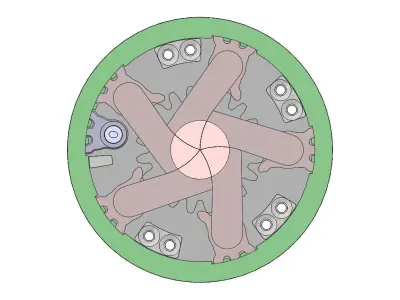 3D Printable Mechanical Iris-3DP5BLROD10A Free 3D print model