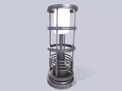 Sci fi lamp Low-poly 3D model