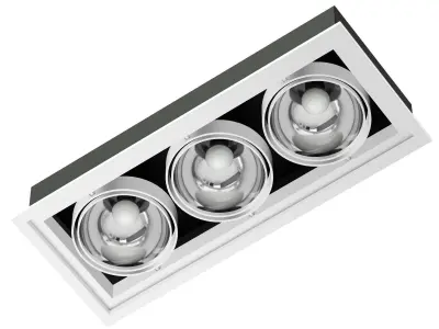 Triple Ceiling Light 3D Model 3D model