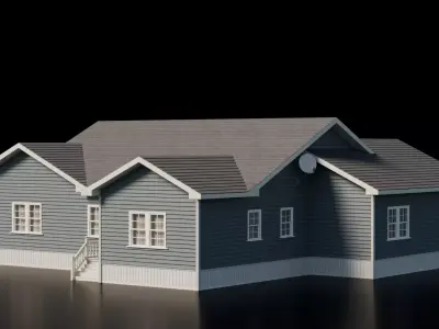 American Cottage House 7 Low-poly 3D model