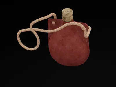 Round Water Bottle Low-poly 3D model