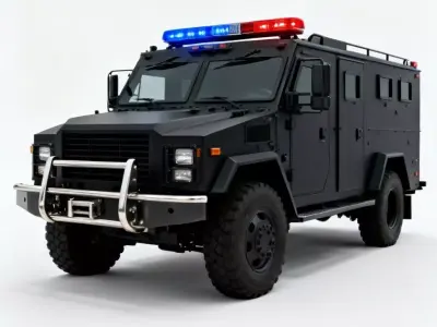SWAT Tactical Armored Truck 3D Model Low-poly 3D model