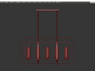 SOHO LOFT LINEAR CHANDELIER Low-poly 3D model