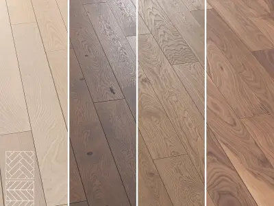 Boen Oak -Ash and Walnut Parquet - 5 Pro Layouts 3D model