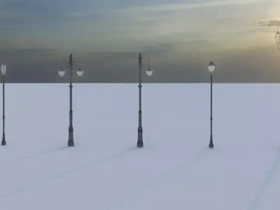 3D STREET LAMP SET Low-poly 3D model