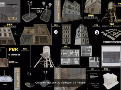 Active street buildings for scenes collection 3D Model Pack