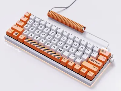 Gaming Keyboard Mid Poly 3D model