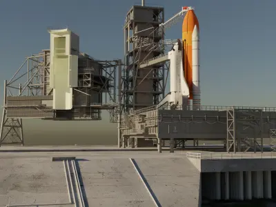 Kennedy Space Center Launch Complex 39-A  Low-poly 3D model