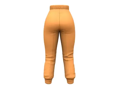 Sunny Brown Elastic High Waist Holiday Pants Low-poly 3D model