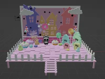 Halloween pastel cute 3D model