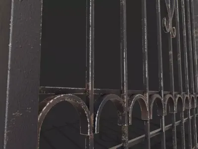 Iron Fence Low-poly 3D model