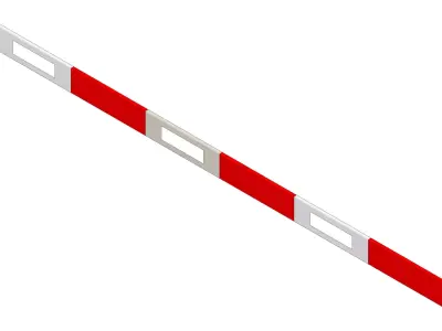 Temporary Construction Barrier Plank 3m Red White Modular Street 3D model