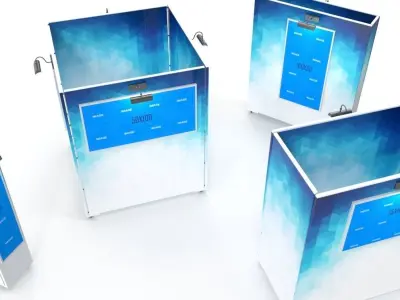 Gallery Painting Stands Mockup 3D model