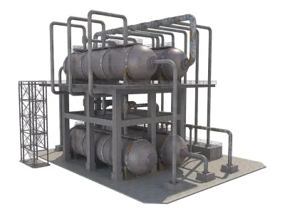 Industrial Silo 8 Low-poly 3D model