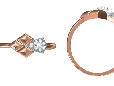 Light Weight Wedding Engagement Women Ring STL JCD Details 3D print model shop