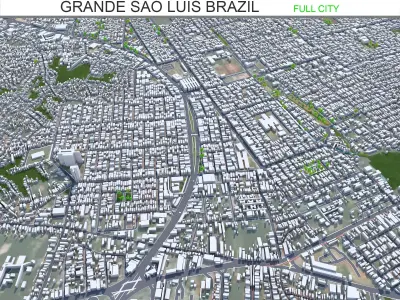 Grande Sao Luis Brazil 55km AI Low-poly 3D model