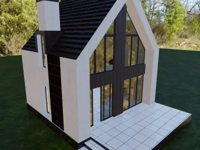 Cottage Building Low-poly 3D model