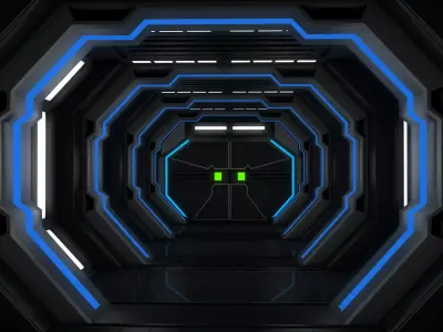 Low Poly Sci Fi Corridor 3D model