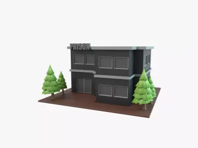 Prison 3D Illustration 3D model