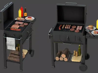 Barbecue with Complements 3D model
